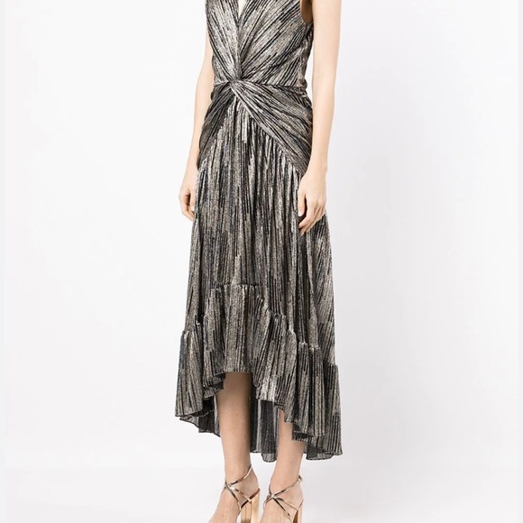 Anthropologie Misa Los Angeles metallic high low dress - Picture 5 of 9